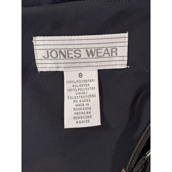 Jones Wear Womens Floral Sleeveless Top Size 8 Blue & Black Polyester Smocked St - Picture 13 of 16